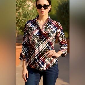 NY & Co. 7th Ave Design Studio Patterned Blouse